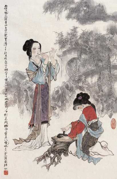 韩敏 现代 试笔西园 镜心